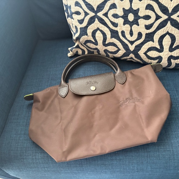 Longchamp Handbags - Longchamp Brown Tote with Leather Accents